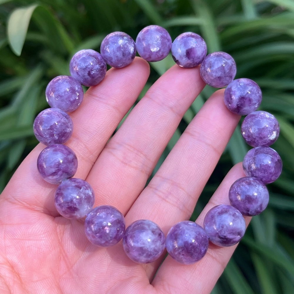 12mm stretchable high quality purple mica bracelet - Picture 2 of 10